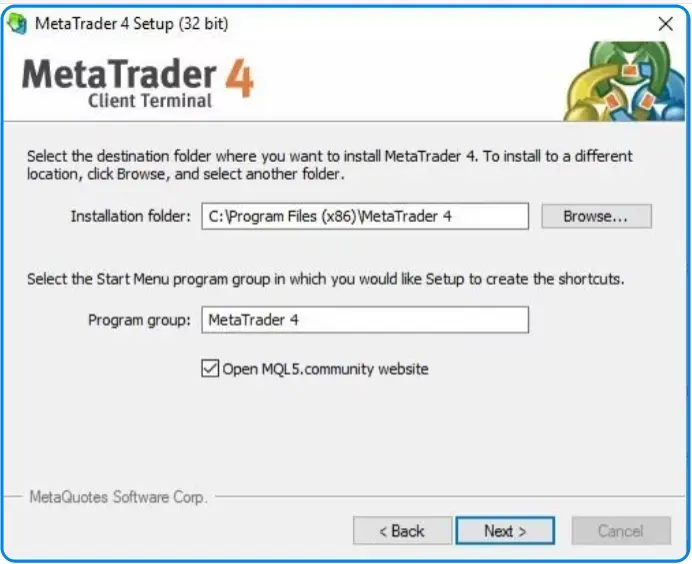 MetaTrader 4 Setup2